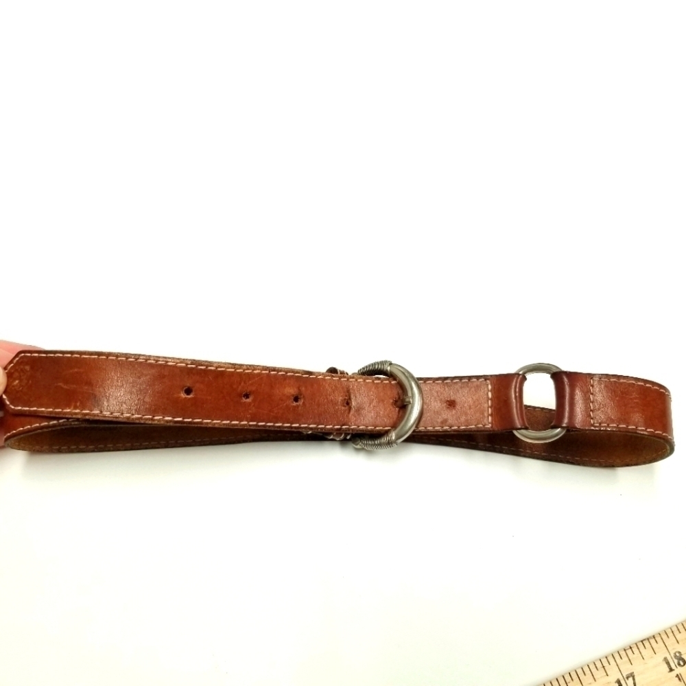 I magnin‎ women's leather size 30 belt vintage brown distressed